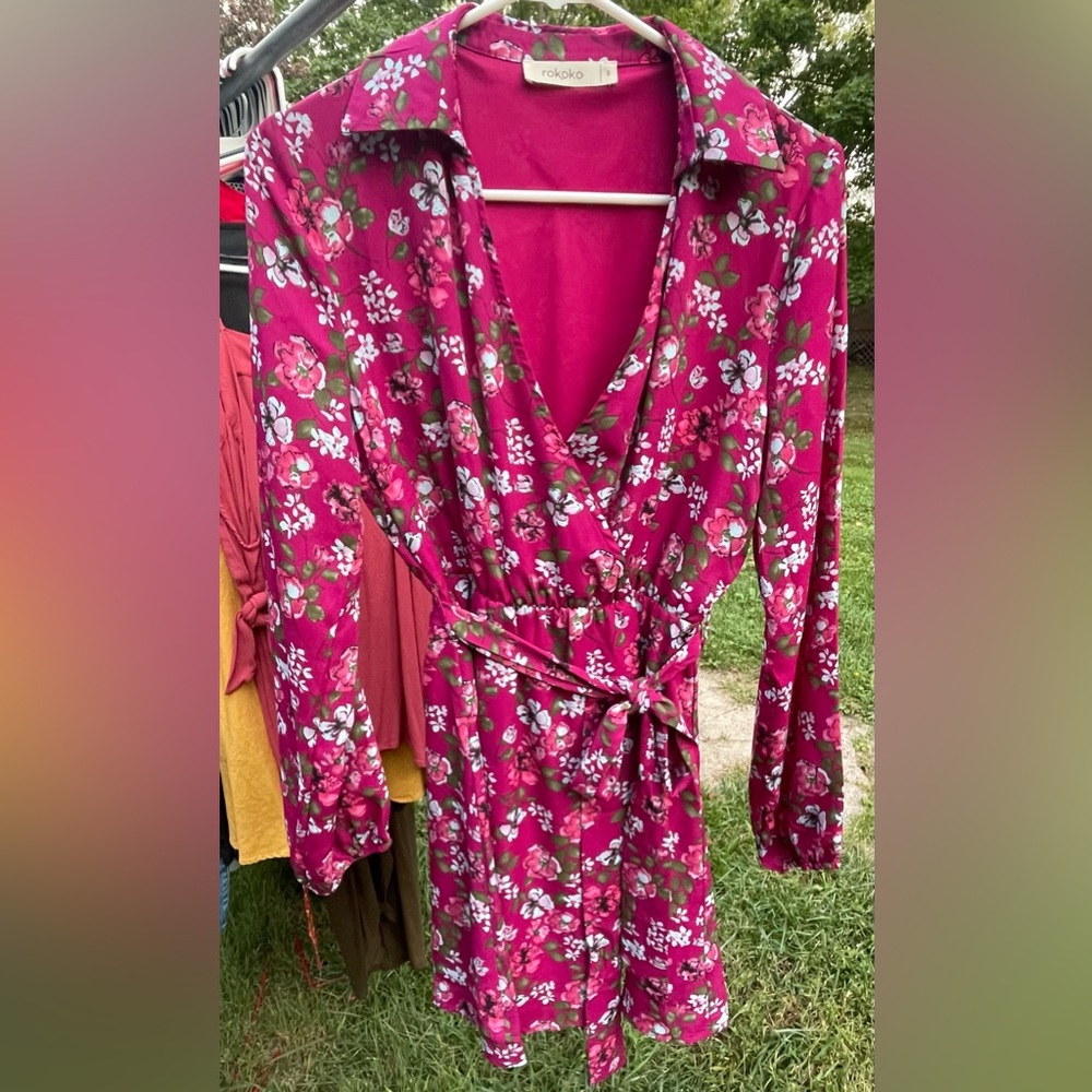 Rokoko Floral Tie Waist Dress Size Small